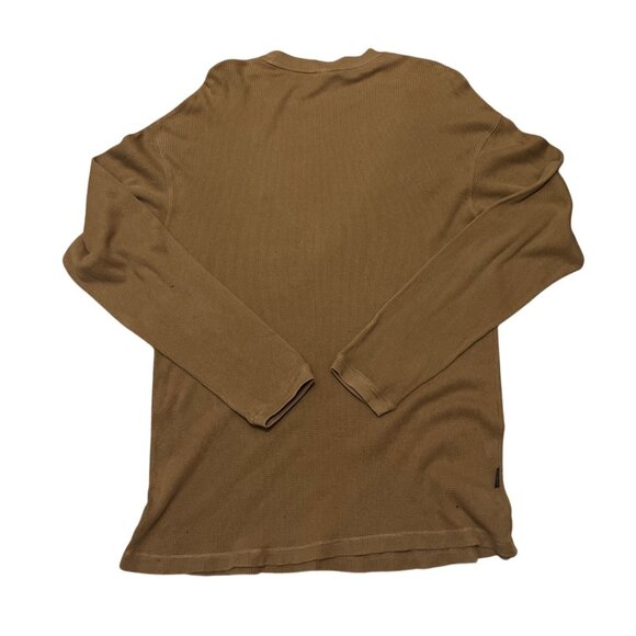 Sean John Mens XL Brown Waffle Knit Long Sleeve Shirt 100% Cotton Made In India - Picture 4 of 4